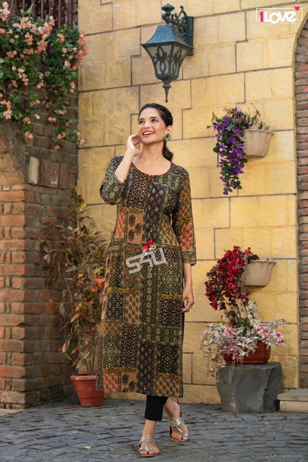 1Love Gold Vol 4 Designer Printed Long Kurti Collection